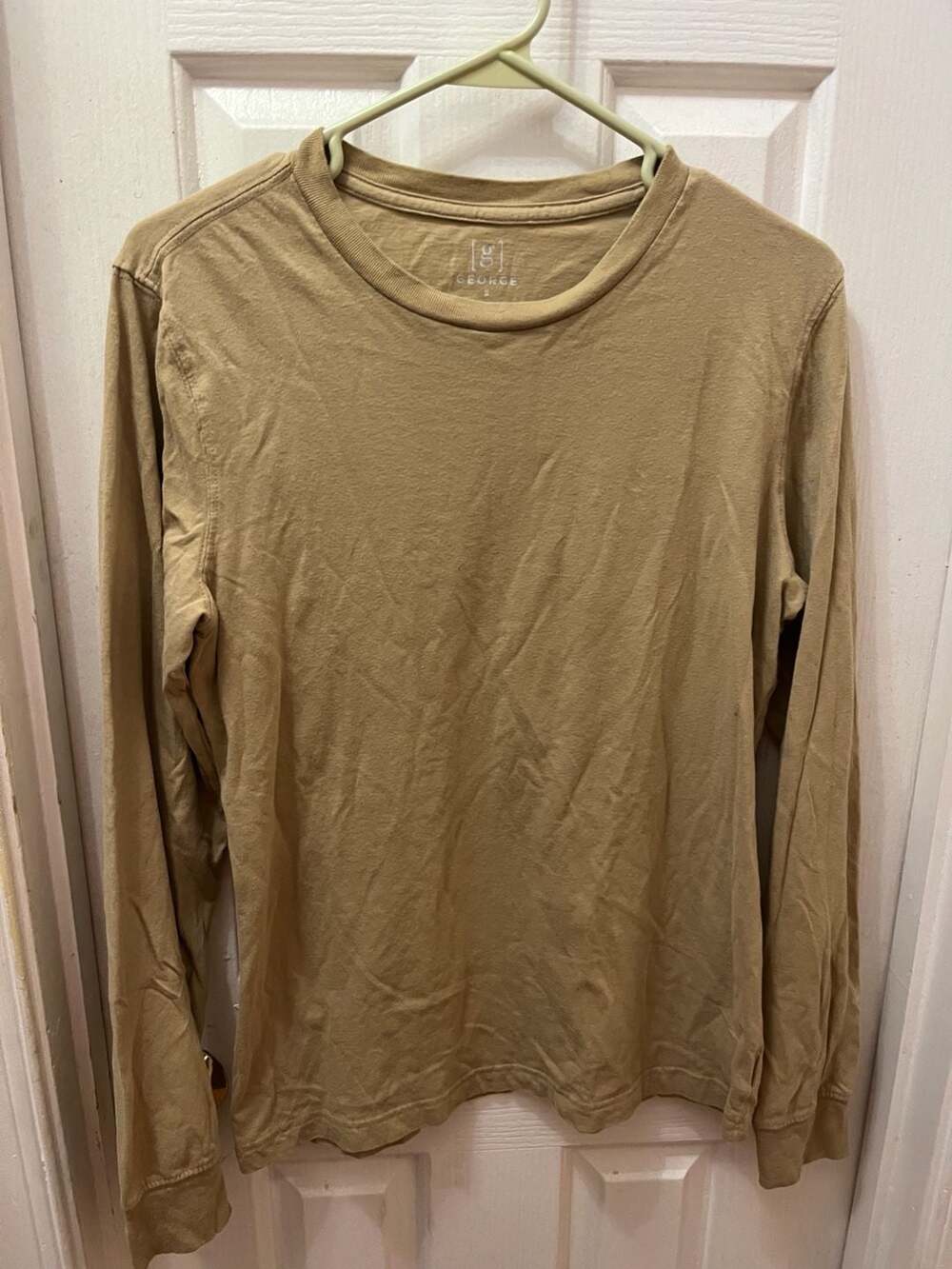 George Long Sleeve T-Shirt Size S Tan Mens